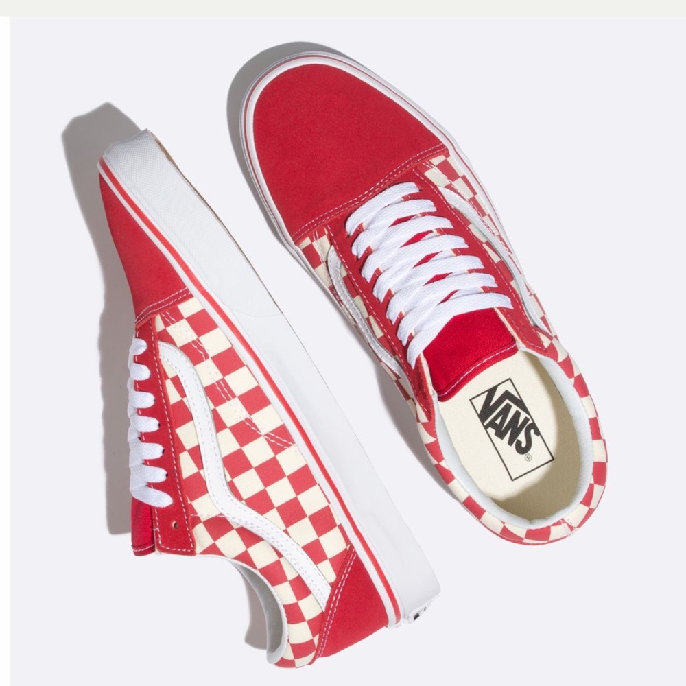 Old Skool Red Checkered Vans